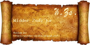 Widder Zsóka névjegykártya